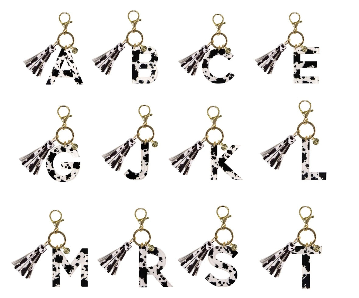 1000-INITIAL CHARM KEYCHAIN COW