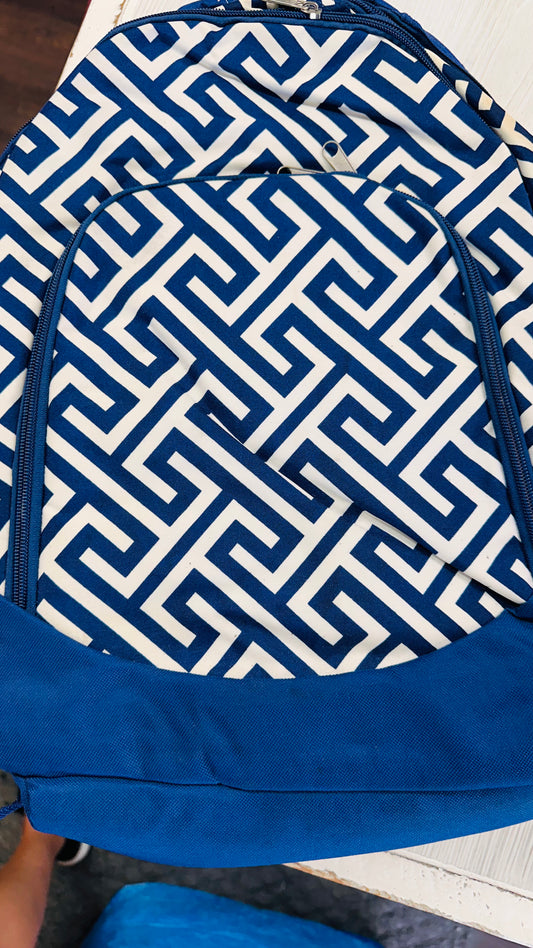 0320-BOUTIQUE BACKPACK- WB BLUE/WHITE