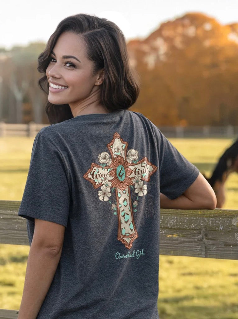 Cherished Girl Turquoise Cross