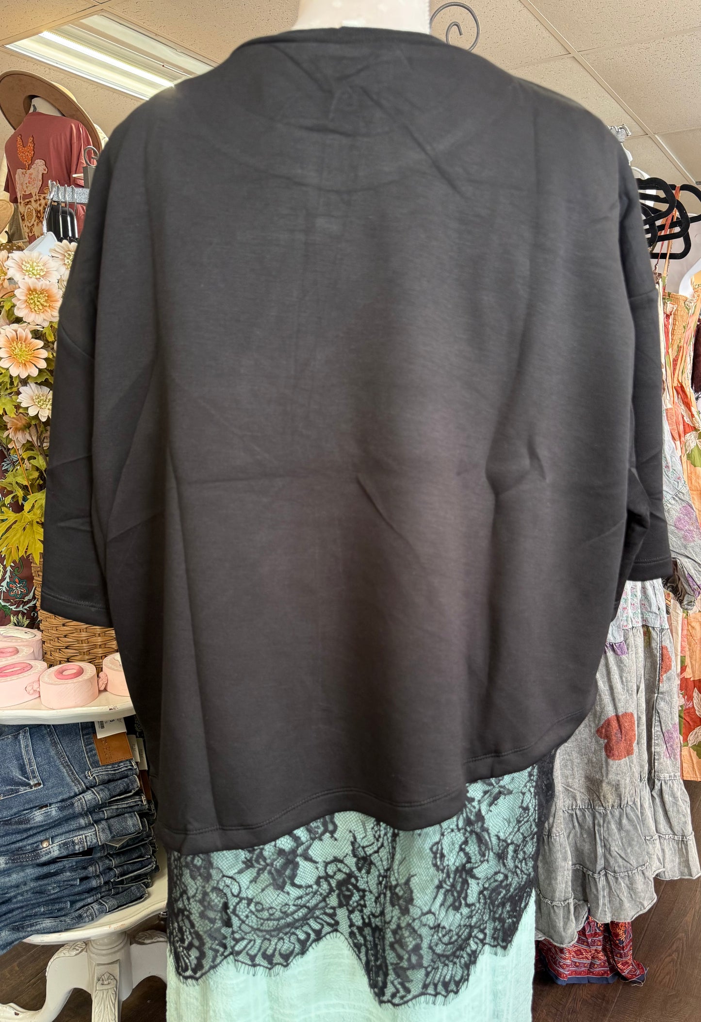 Entro T31290P Black Lace Top