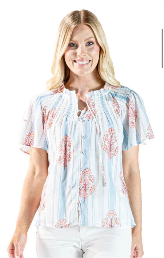 0126-TOP-SHIRD-FLRL-BLUE