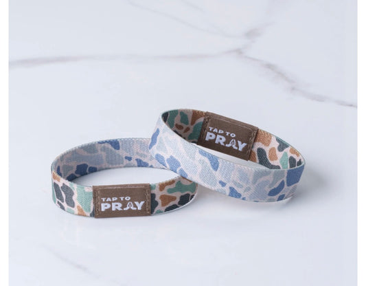 Tap to Pray Wristband- River Rock Camo - Classic & Sage
