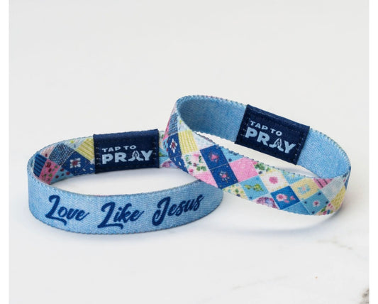 Tap to Pray Wristband- Patchwork - Love Like Jesus