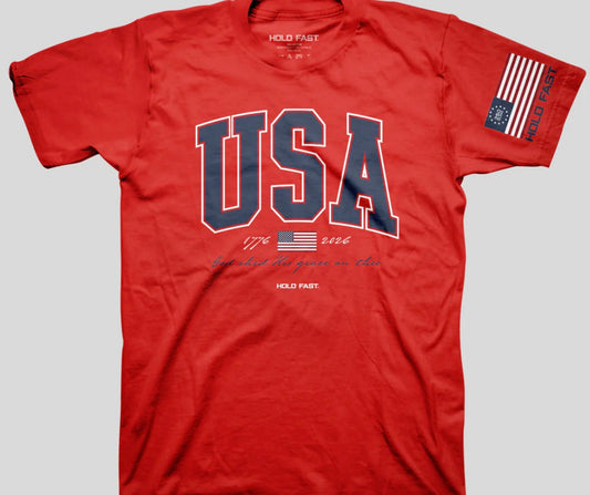 Hold Fast Adult T - USA Strong Red