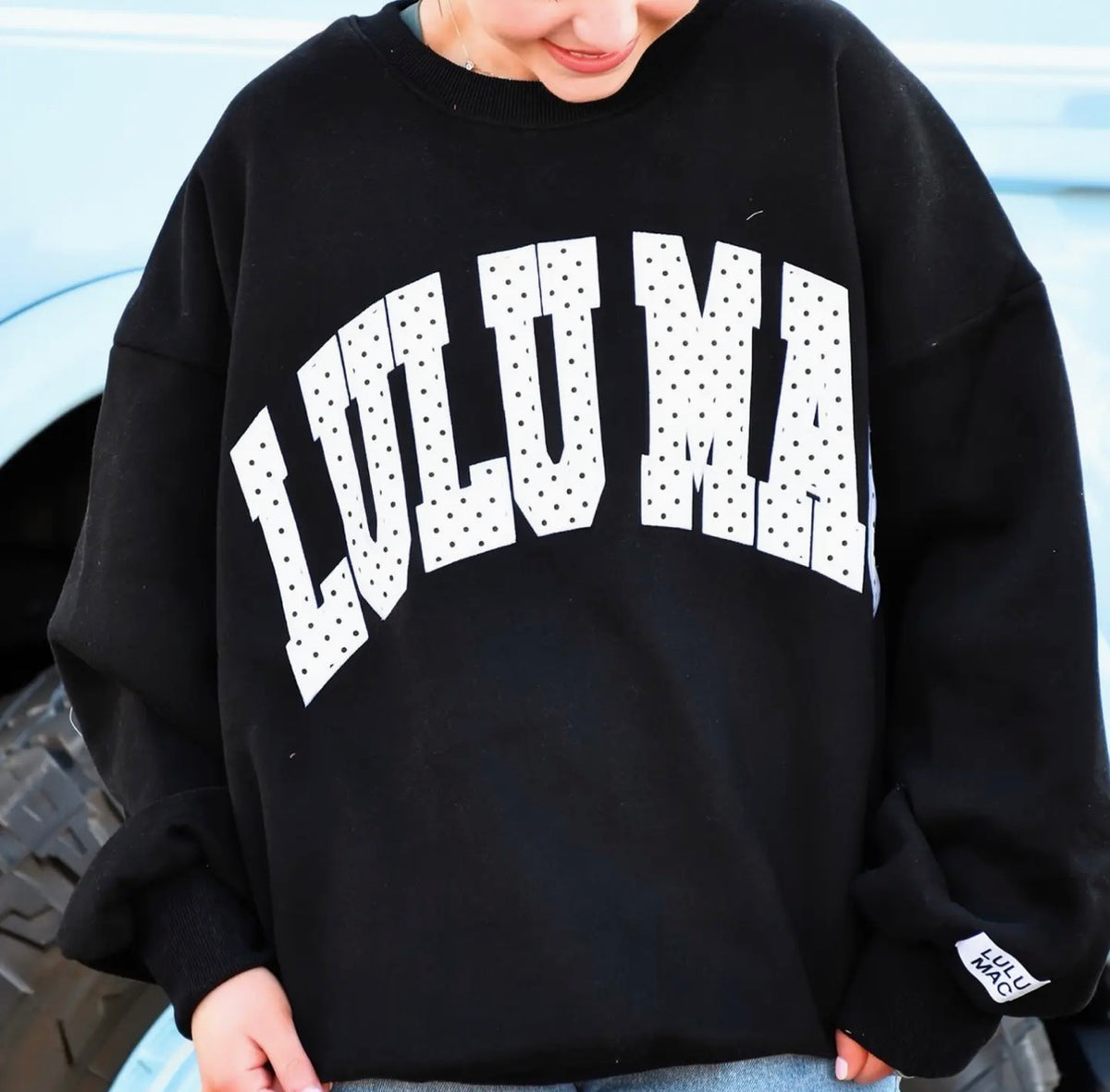 LULU MAC Black/White Polka Dot Sweatshirt
