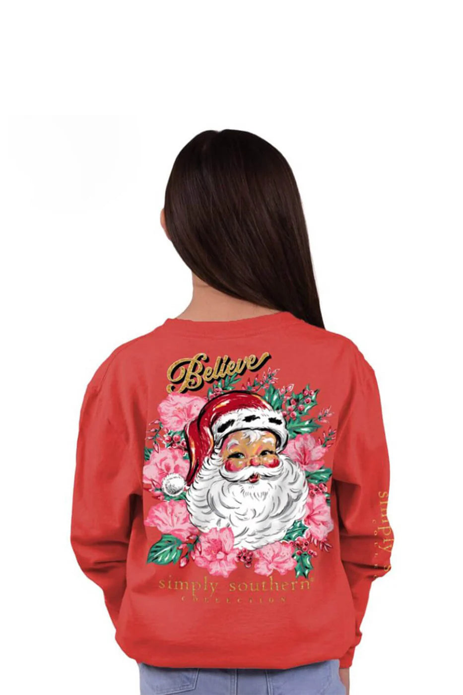 YTH-LS-FLORALSANTA-RED