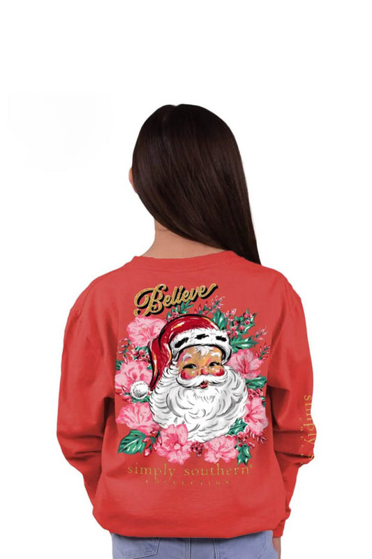 YTH-LS-FLORALSANTA-RED