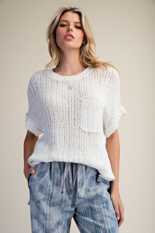 ET 71967 HALF SLVS KNIT SWTR