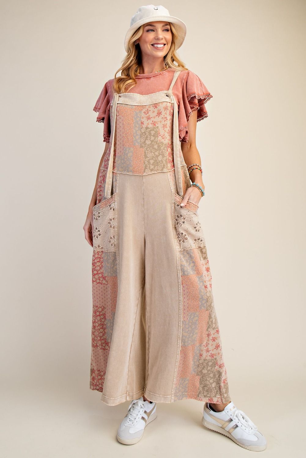 EB90234 KHAKI PATCHWORK PRINT MIX