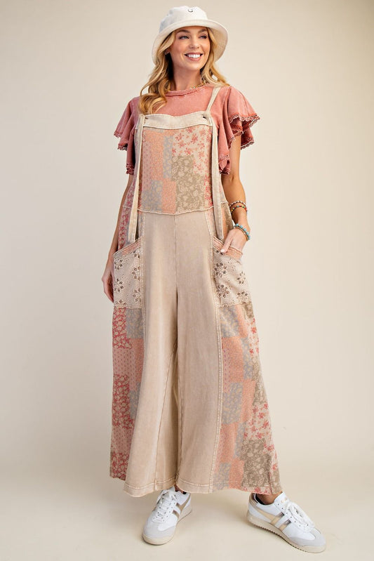 EB90234 KHAKI PATCHWORK PRINT MIX