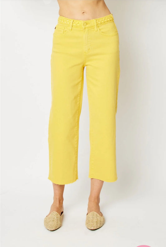 JB 88777 HW GARMENT DYED BRAIDED WB CROP WIDE