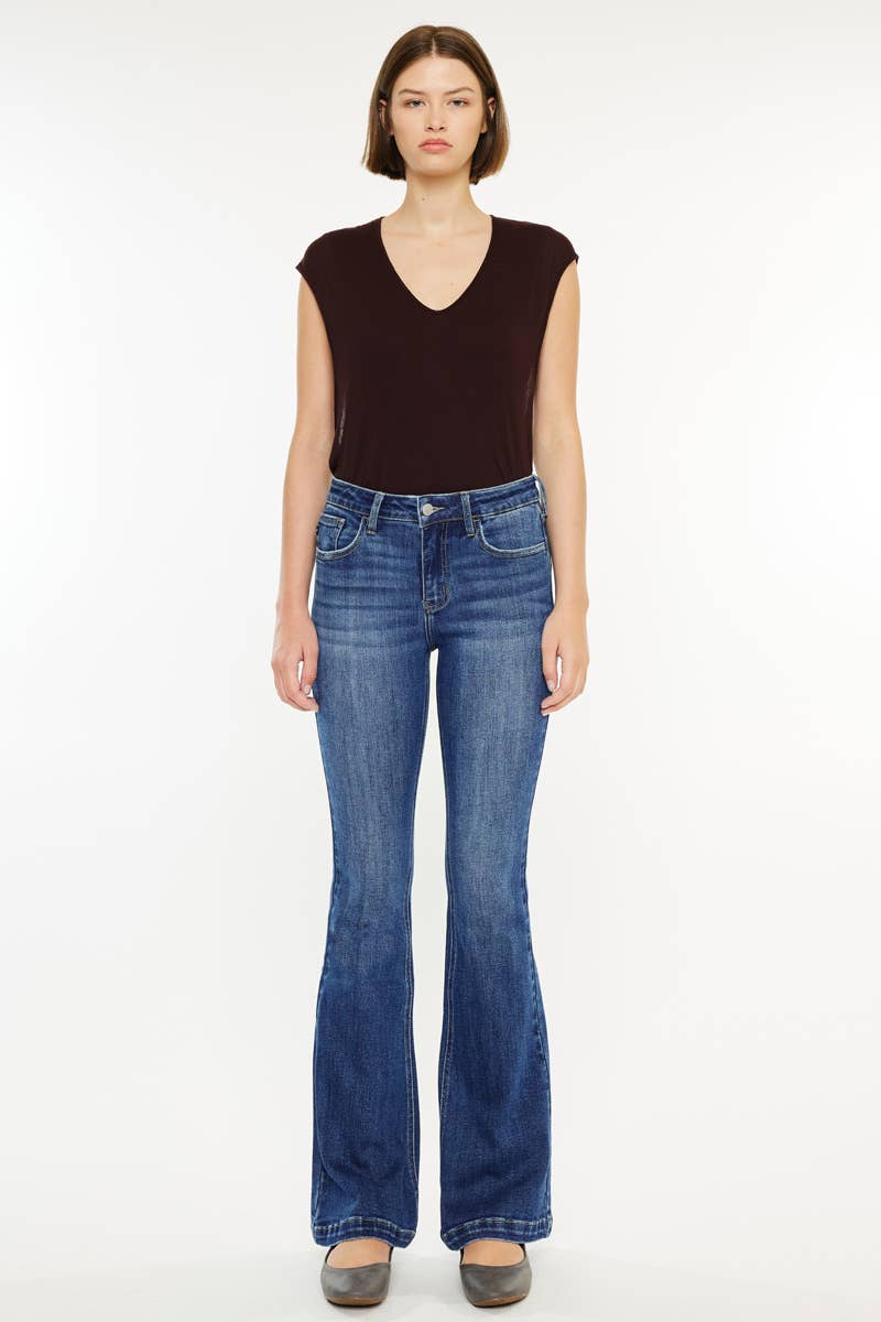 OPEN PACK GLOW PETITE MID RISE FLARE-KC20041M-PT