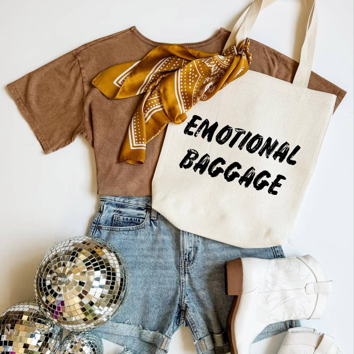 Emotional Baggage Funny Tote Bag, Shoulder Bag, Book Bag