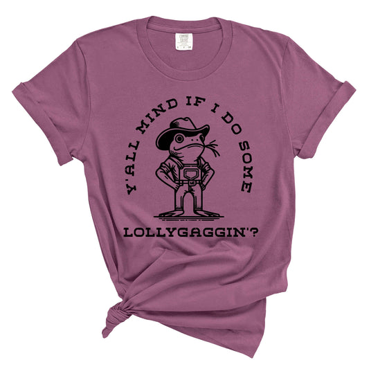 Lollygaggin' Funny Graphic Tee, Funny Shirt, Frog Shirt