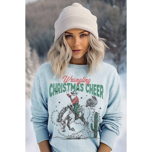 CHRISTMAS CHEER MINERAL GRAPHIC SWEATWHIRTS