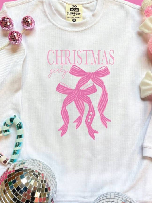 JLB-CHRISTMAS GIRLY-CORDED SWEATSHIRT (WHITE)