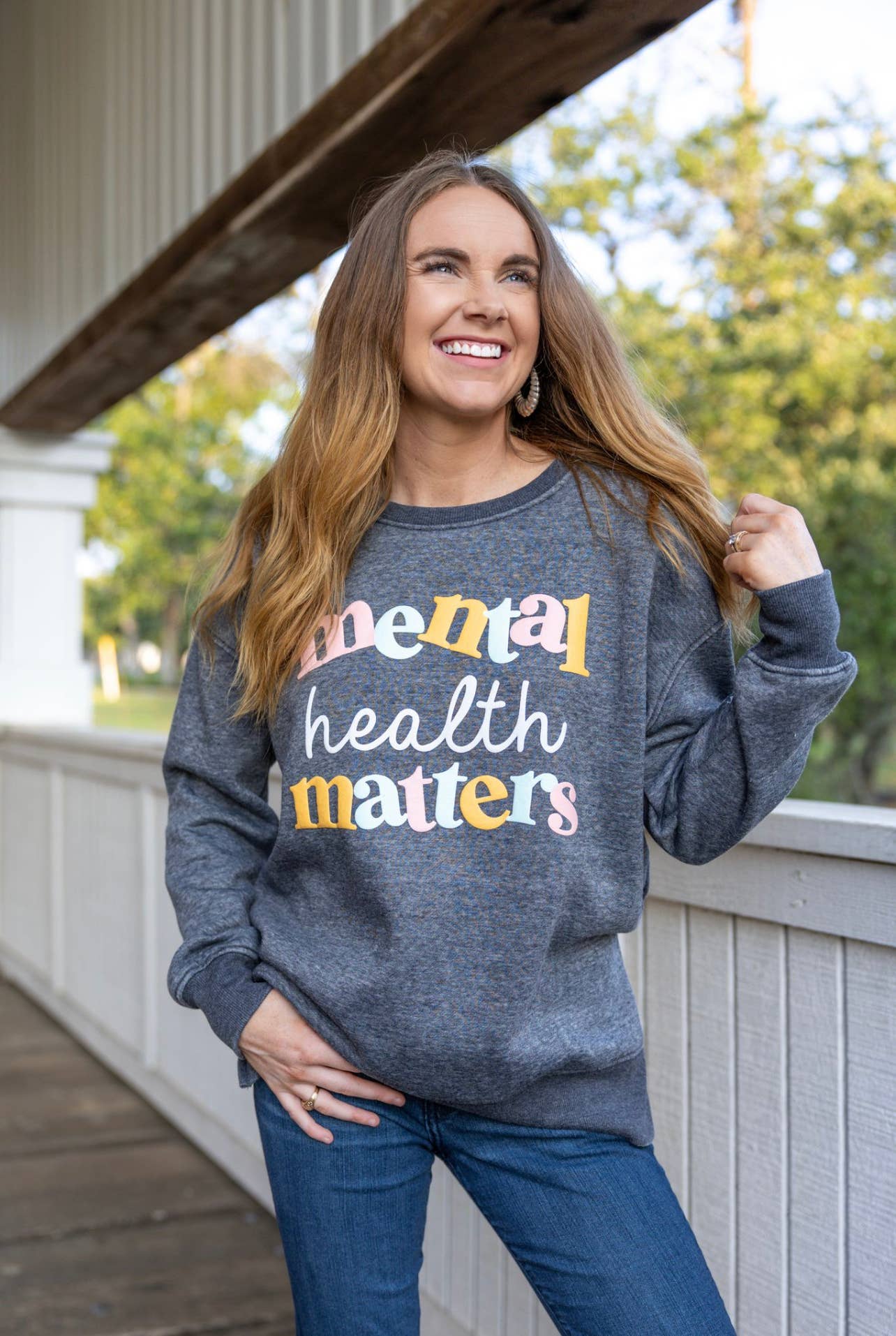 JLB Mental Health Matters Puff Ink - Charcoal Burnout Sweatshirt