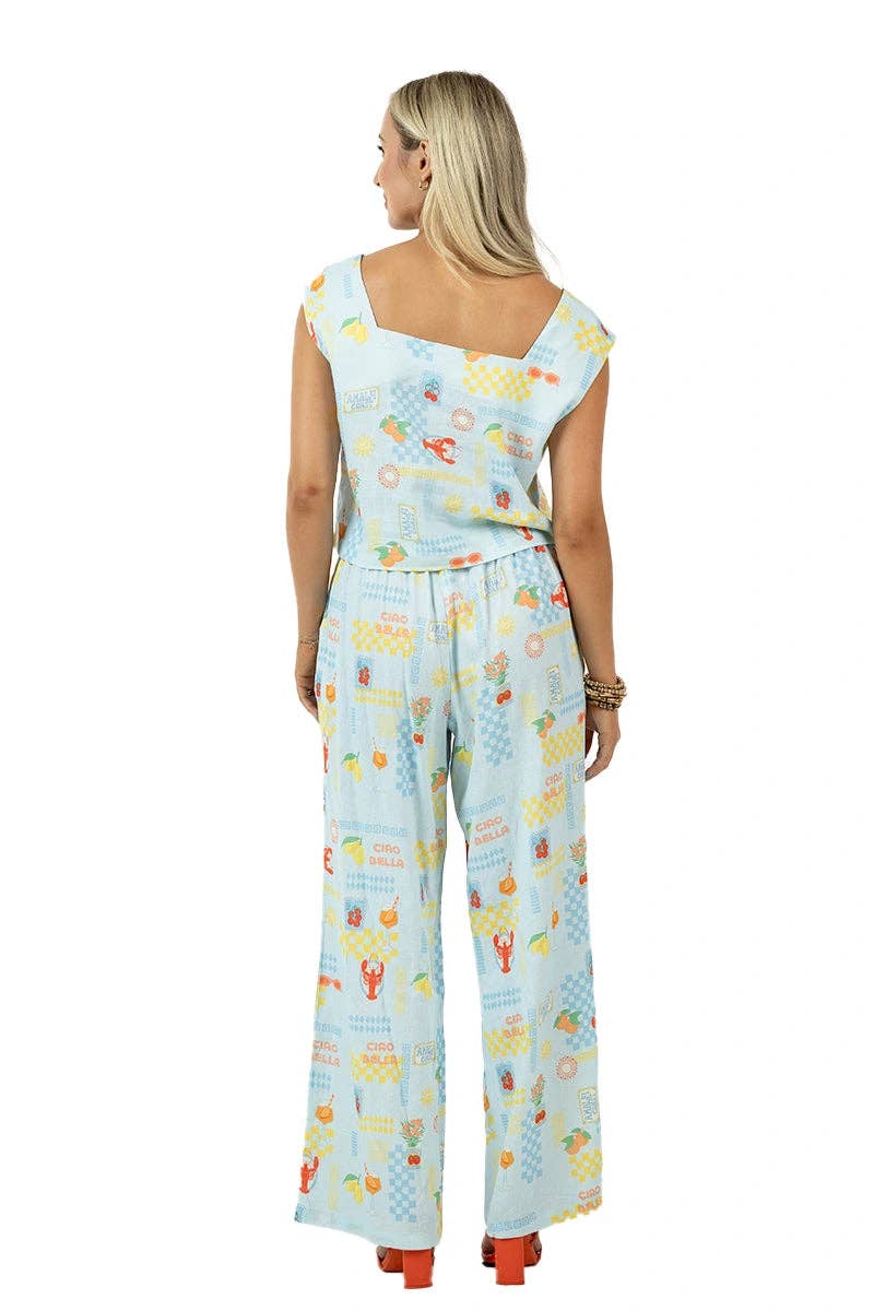 Light Blue Italian Summer Matching Sets Women