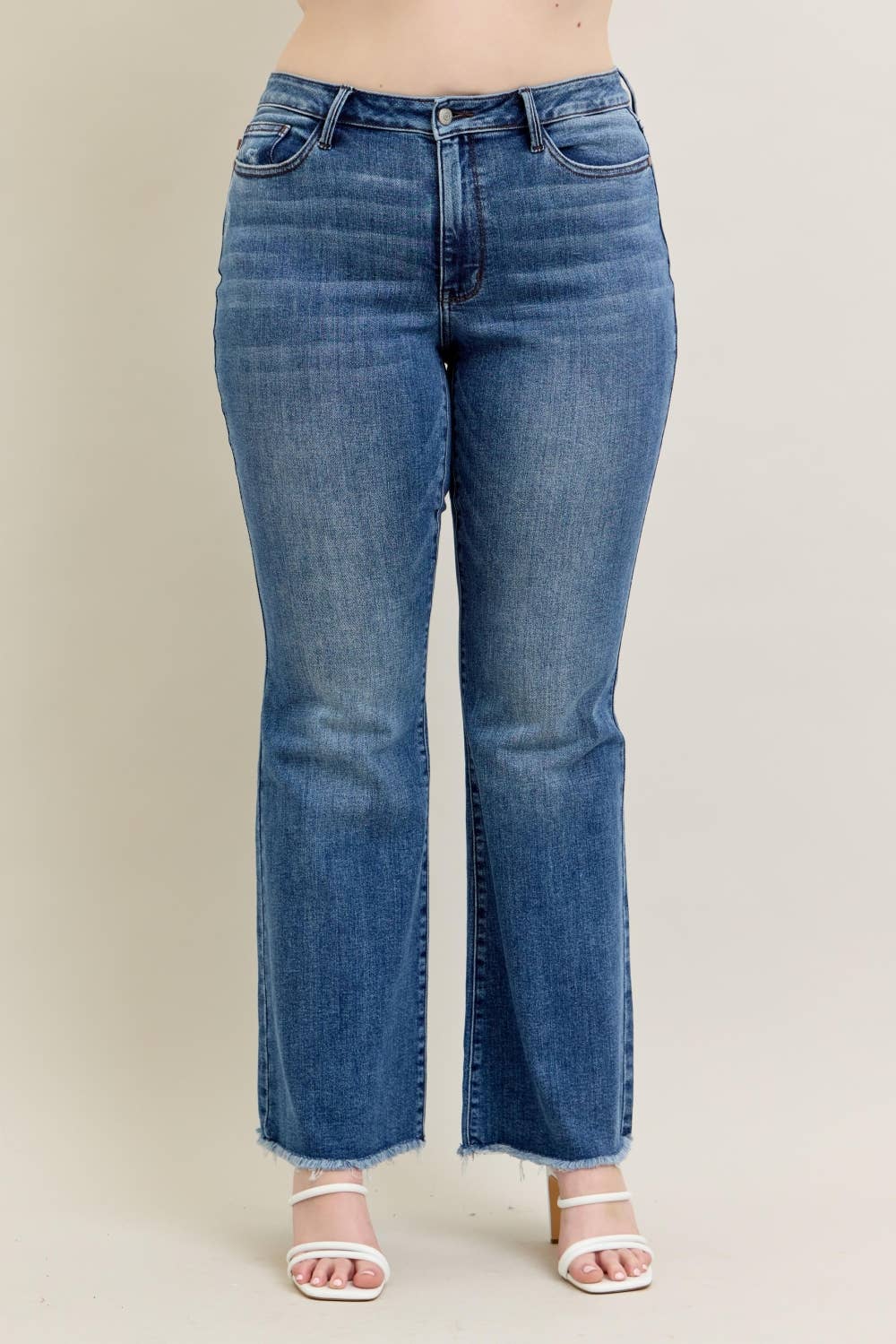 JB 82670 MR Vintage Wash Flare w/ Destroy and Fray Hem - PLUS