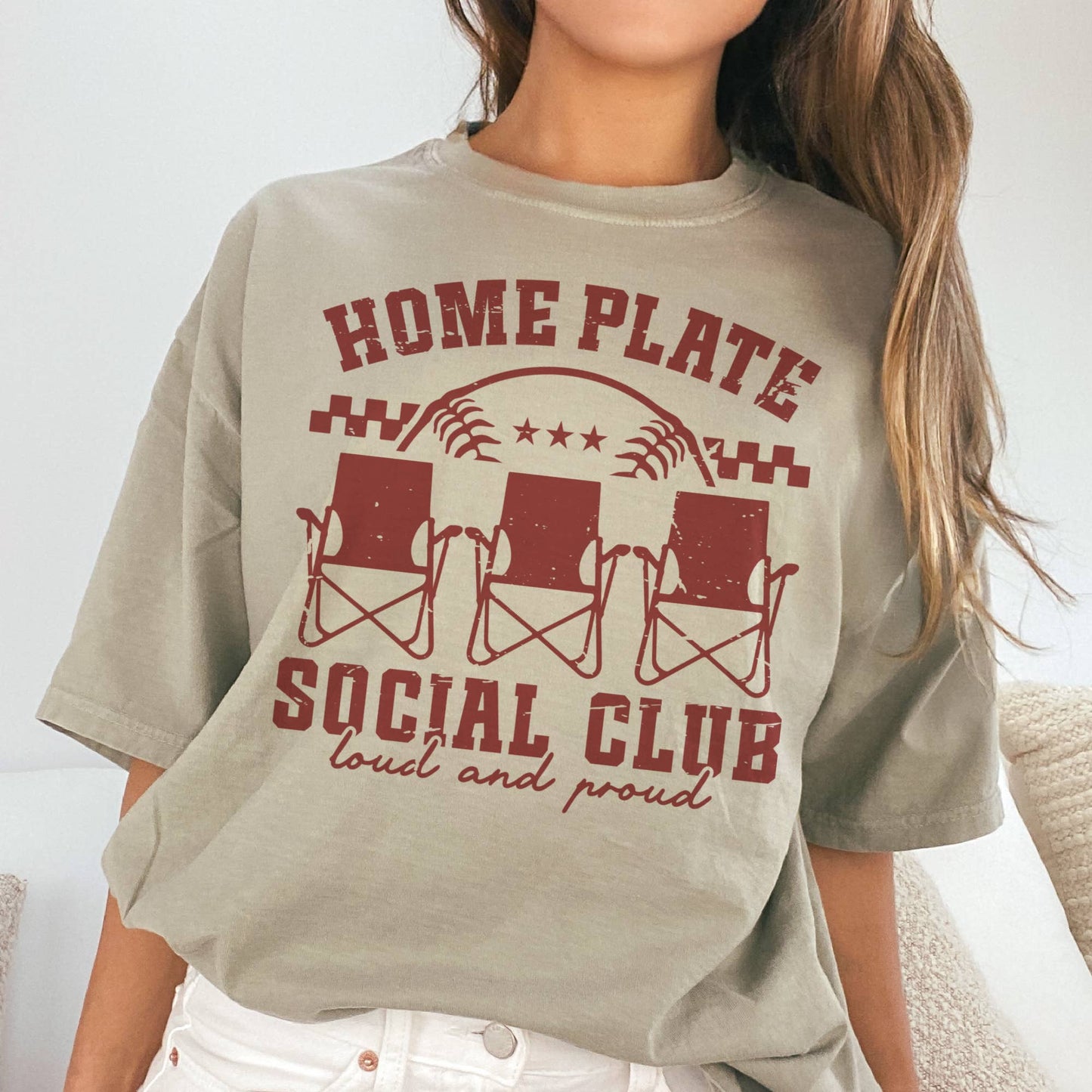 Baseball Home Plate Social Club Sports Mom Coach Graphic Tee