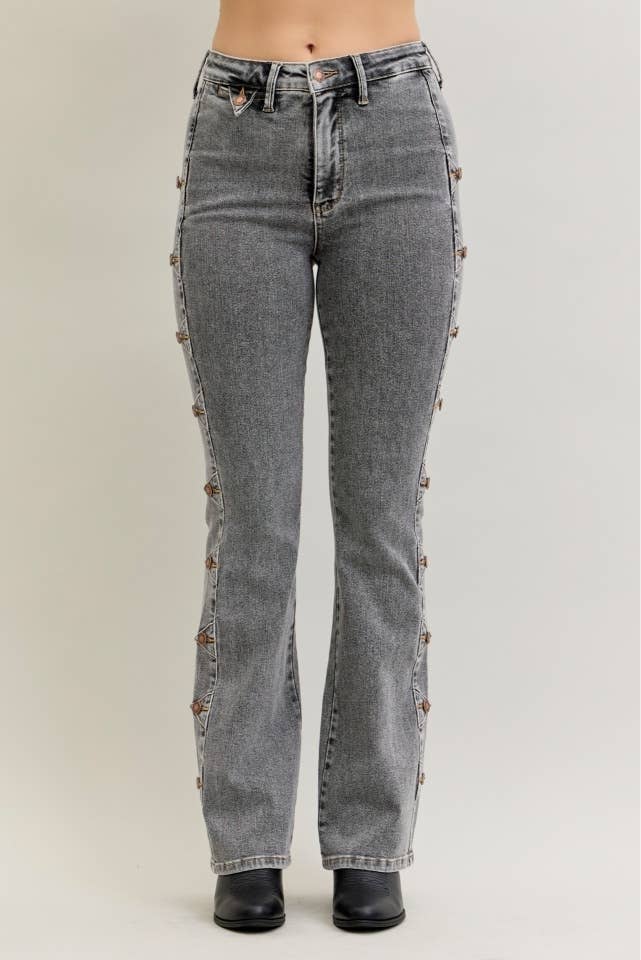 JB 881042 HW Bootcut Western Side Seam & Coin Pkt Detail