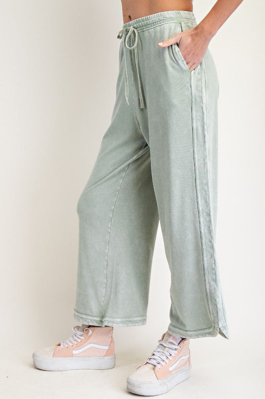 EB40836- Mineral washed terry knit pants