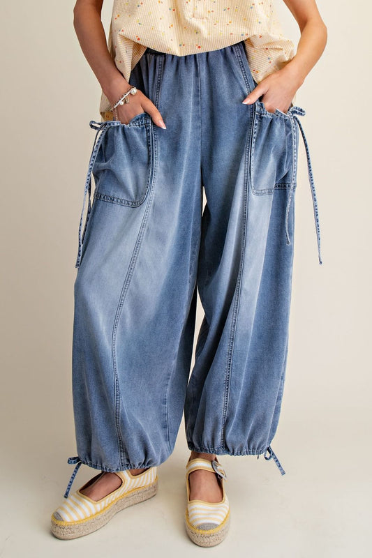 Easel EB57977 Washed Denim Pants