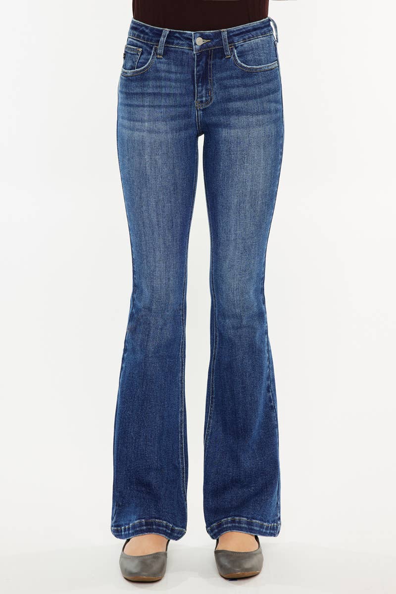 OPEN PACK GLOW PETITE MID RISE FLARE-KC20041M-PT