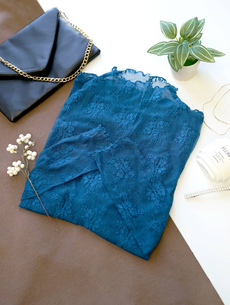 , Lace See Through Layering Top