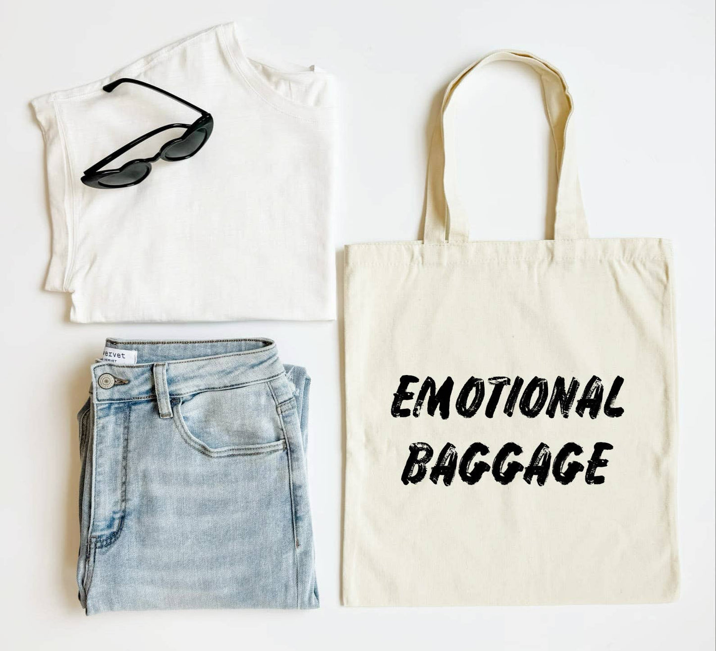Emotional Baggage Funny Tote Bag, Shoulder Bag, Book Bag