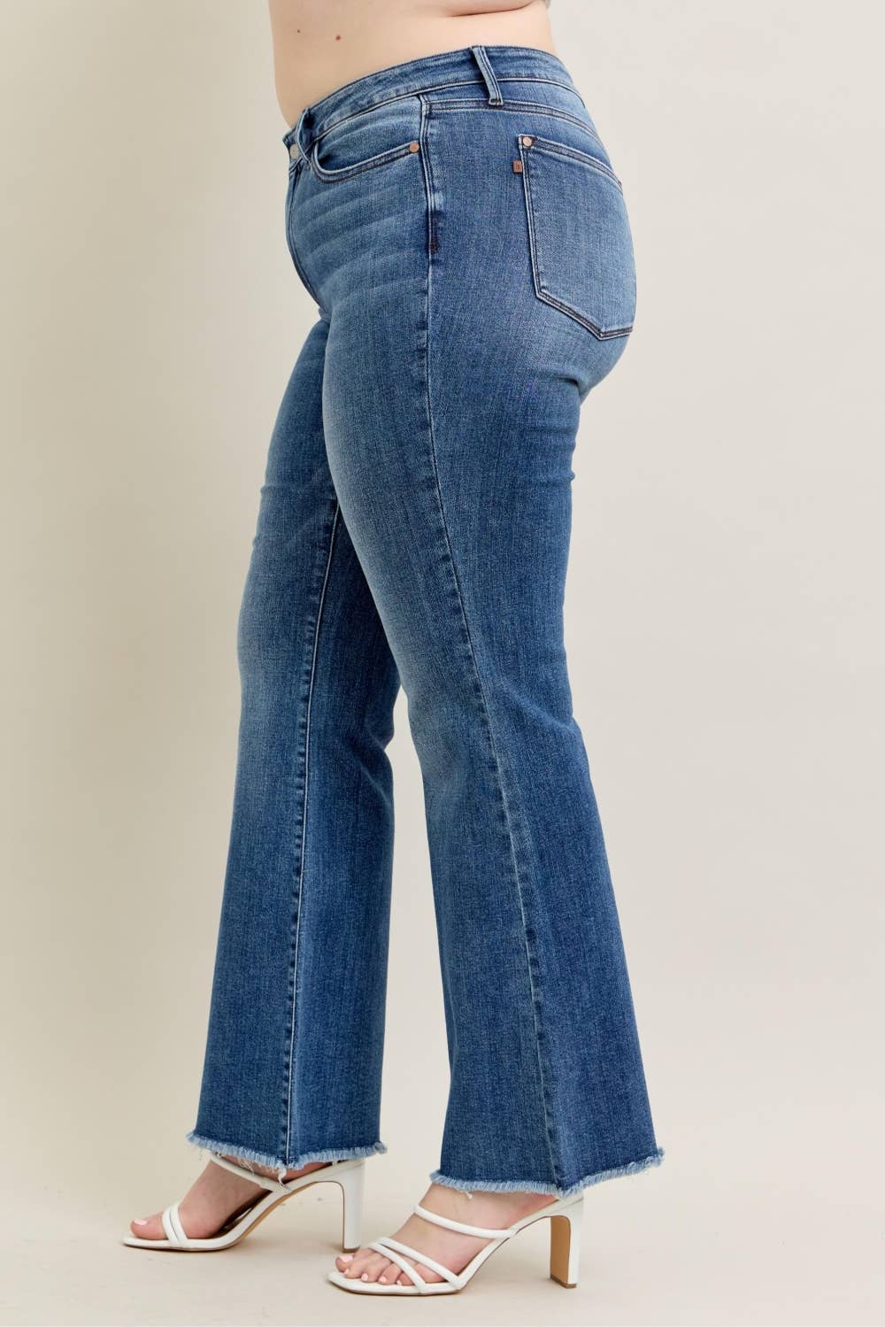 JB 82670 MR Vintage Wash Flare w/ Destroy and Fray Hem - PLUS