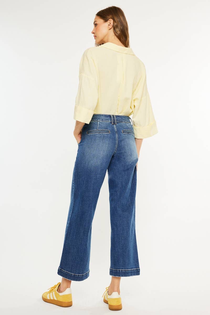 PETITE  MID RISE TROUSER WIDE LEG-KC70098M-PT