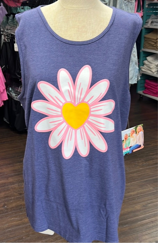 JLB- DAISY-TANK-NAVY HEATHER