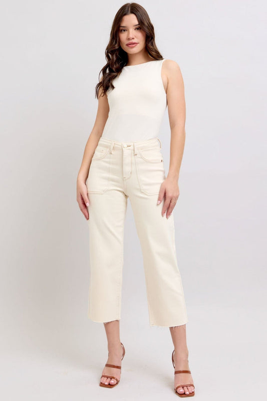 JB88802 HW GARMENT DYED TUMMY CONTROL CROP WIDE