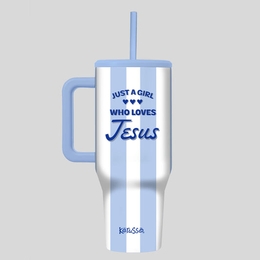 Kerusso - 40oz DW/SS Mug w/Straw - Just a Girl