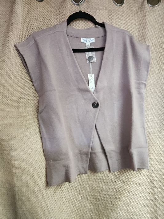 She+Sky SY8726 LTMOCHA Oversized Single Button Sweater Vest