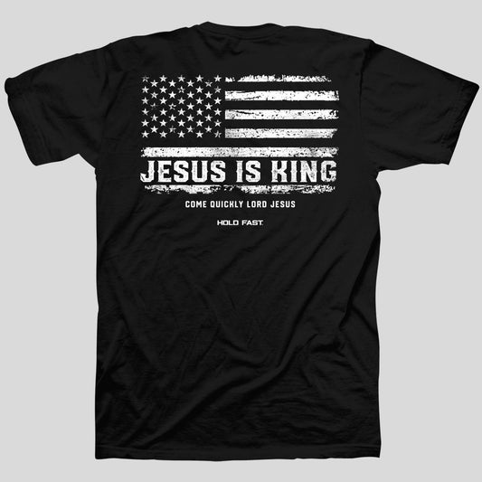 Hold Fast Adult T - Jesus Is King Flag