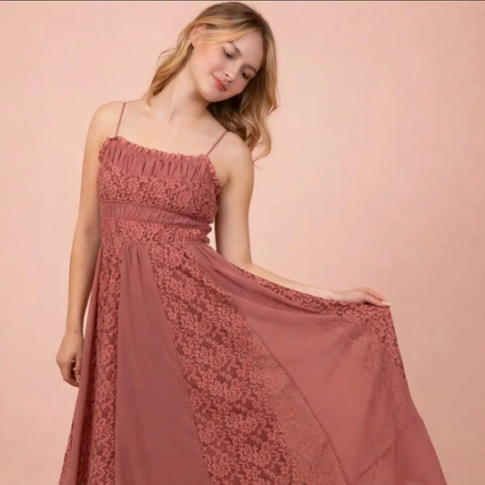 Very J - ND32082 Mauve Dress Lace