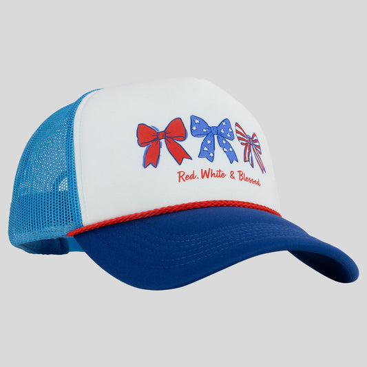 Kerusso Women's Cap - Red, White, and Blessed Bows