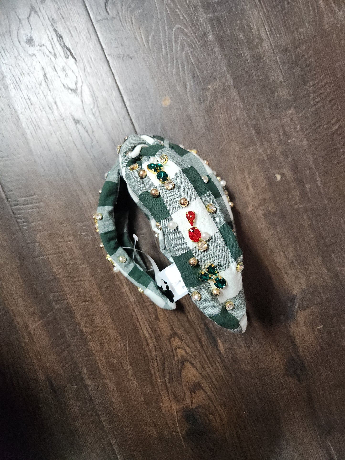 Jewel Green Plaid Headband