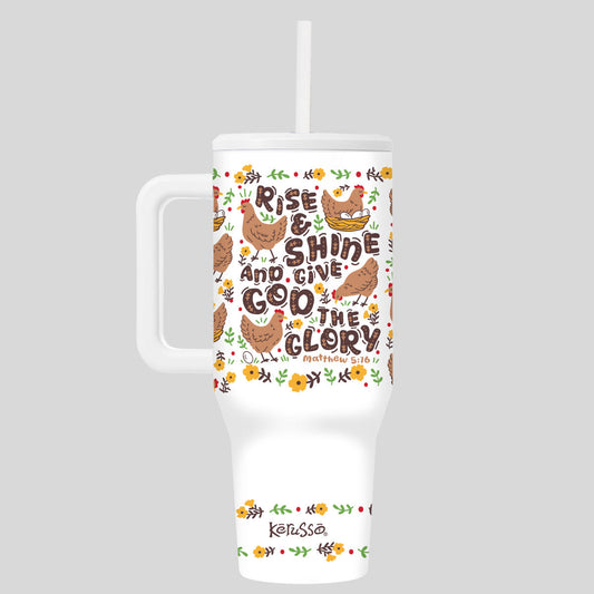 Kerusso - 40oz DW/SS Mug w/Straw - Rise and Shine