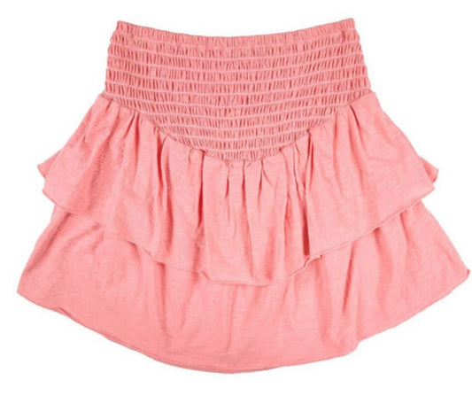 0123-SHIRREDSKIRT-ORANGE