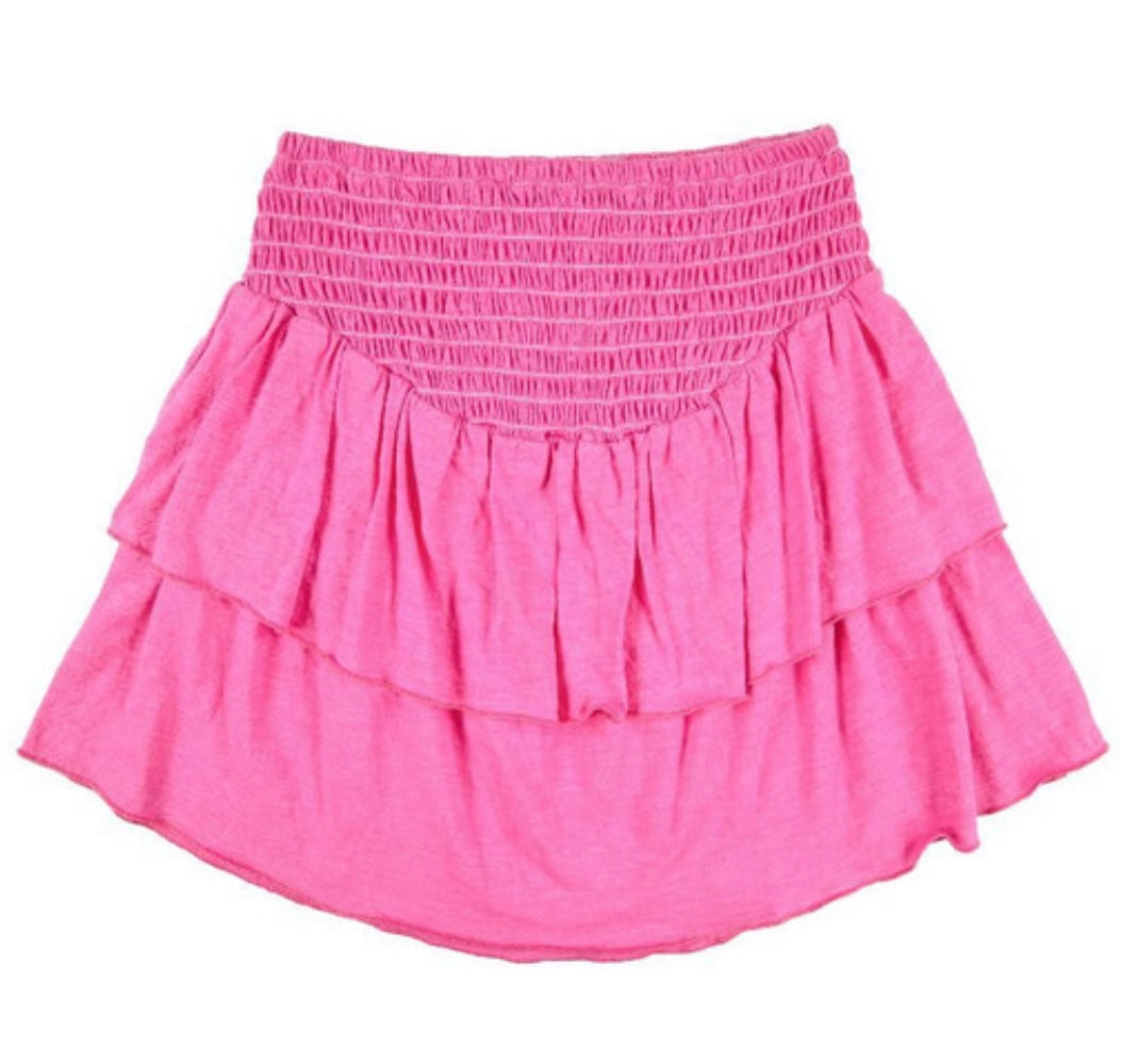 0123-SHIRREDSKIRT-HOTPNK